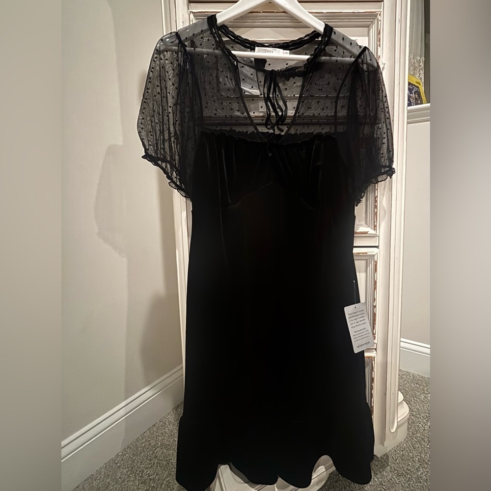 🆕Lush Mesh Contrast Velvet Minidress